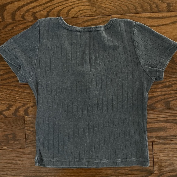 Brandy Melville Blue-Grey Zelly Button Shirt - Picture 2 of 3